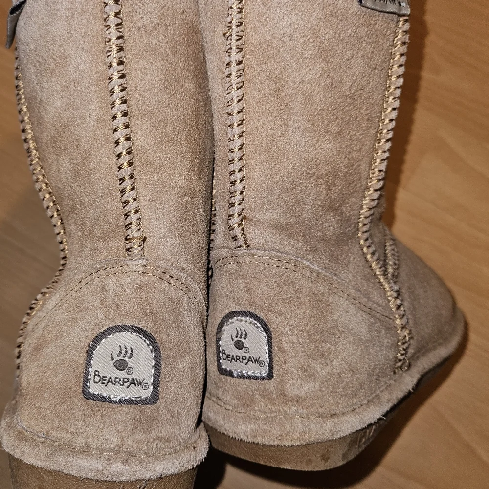 Bearpaw Fur Lined Ankle Slip On Boot Sz35/US3